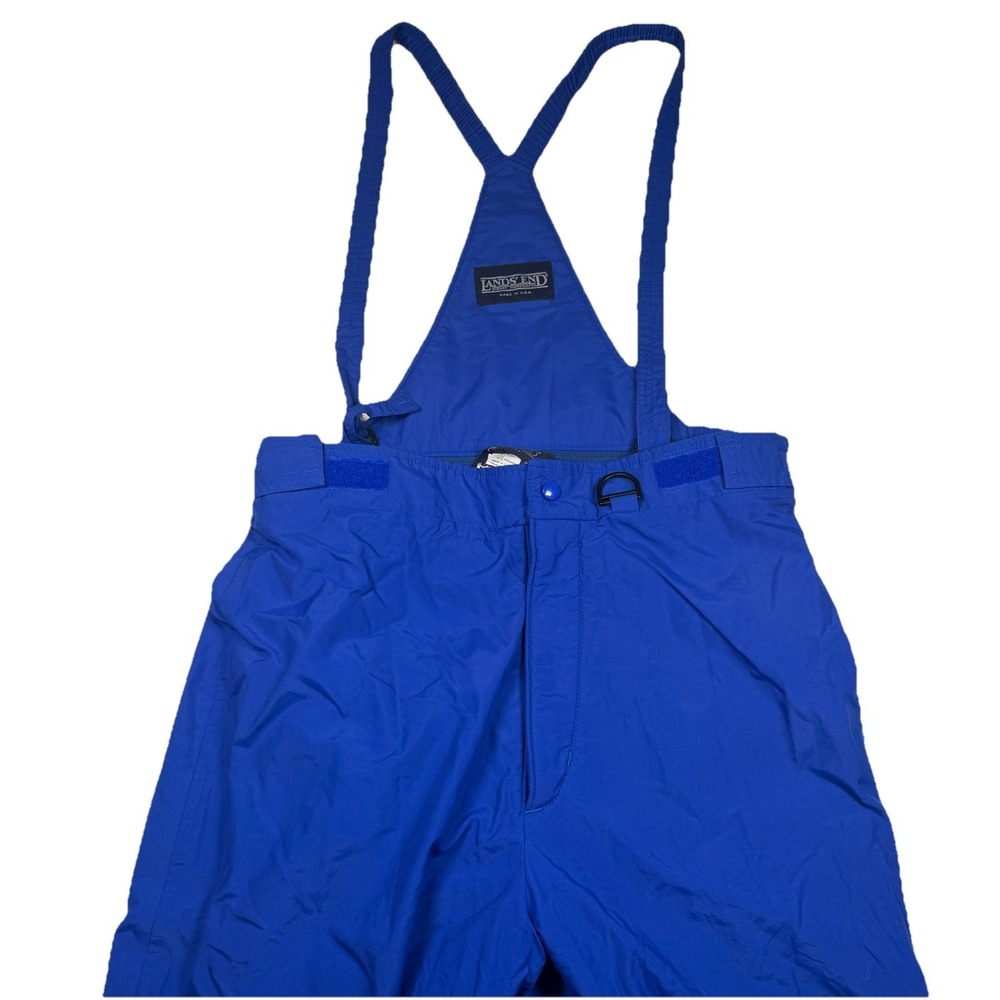 Vintage 90s Lands End Ultrex Burlington Snow Bib Pants Made USA Blue Mens Medium
